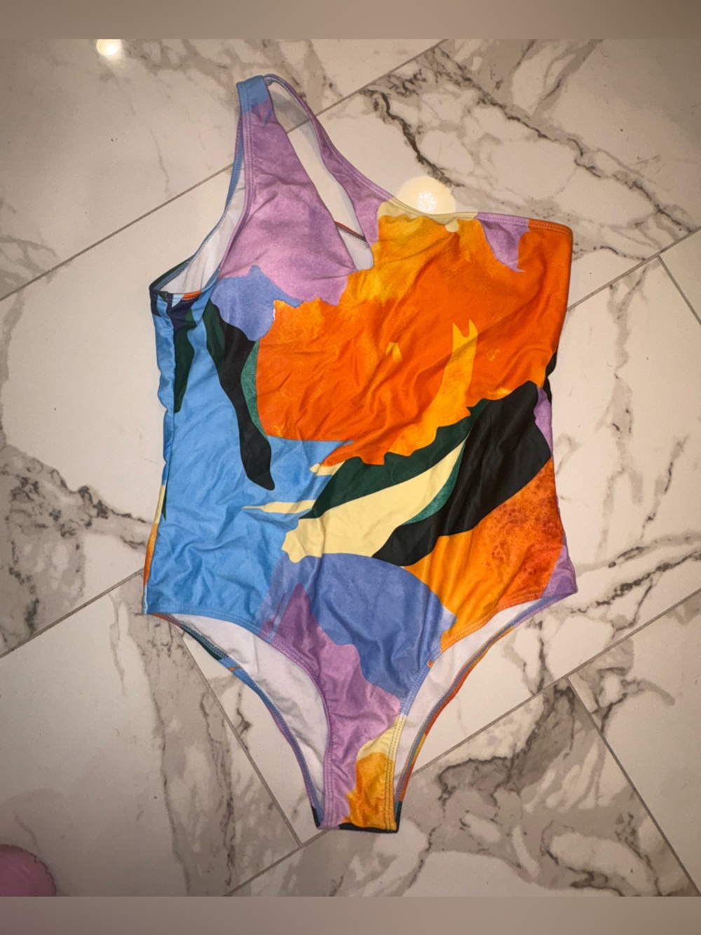 Colorful Abstract Print One-Piece Swimsuit - Never worn
